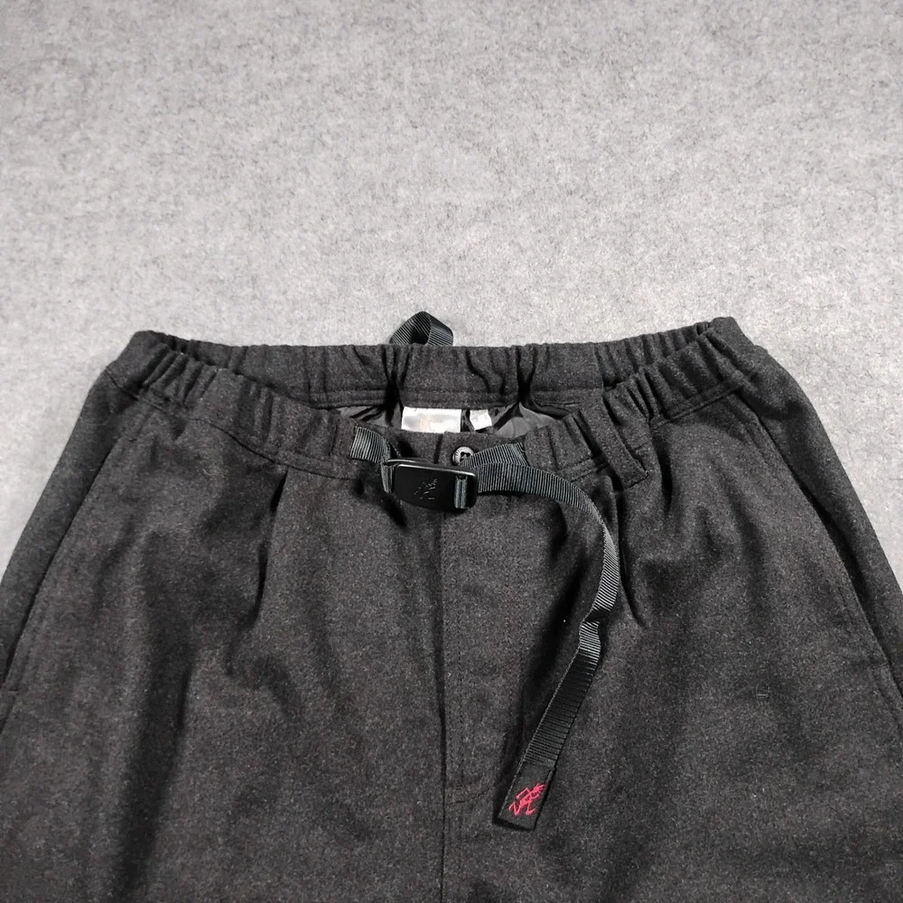 Gramicci Men's Charcoal Grey Wool Blend Adjustable Webbed Belted Pants Size M